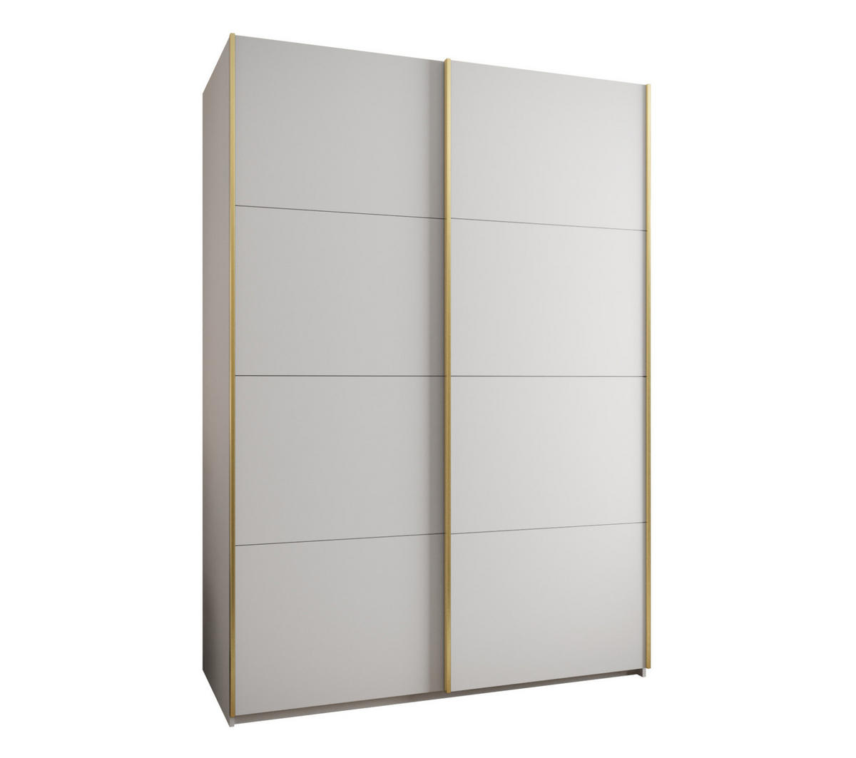 SCHWEBETÜRENSCHRANK 245,5/170/64 2-türig - Goldfarben/Weiß, Holz/Metall (170/245/64cm) - Abiks Möbel