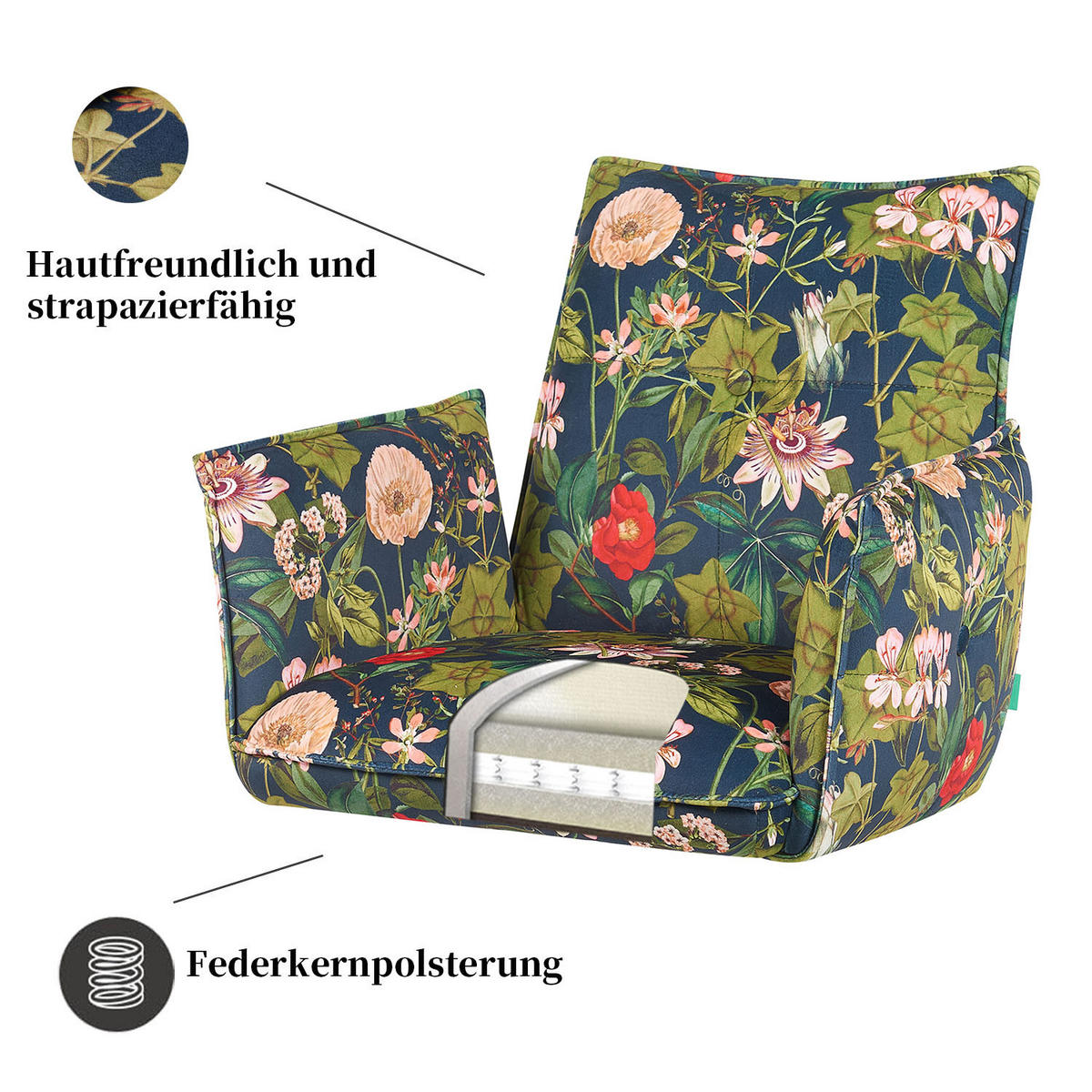 ARMLEHNSTUHL Mika-Emil 2er-Set - Nussbaumfarben/Multicolor, Eichenholz/Holz (60/88/63cm) - DUBI Möbel