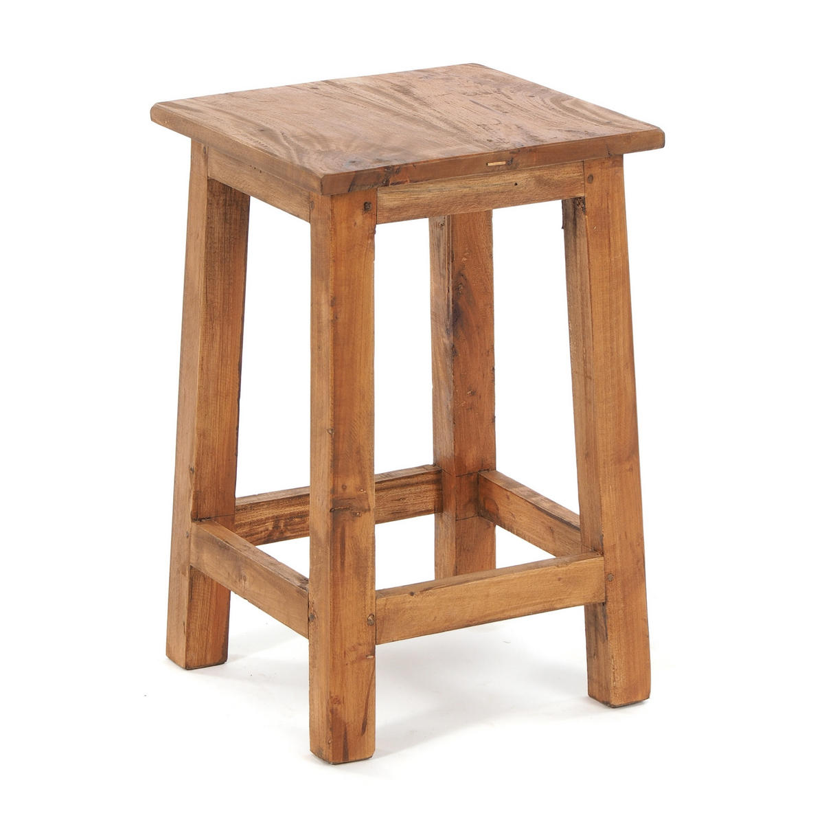 HOCKER MADERO Recyclingholz 08 honigfarben gewachst - Honig, Karton (30/48/30cm) - DESIGN DELIGHTS