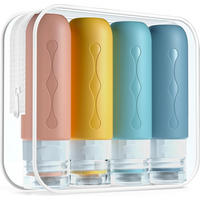 SEIFENSPENDER ,89 ml Reiseflaschen, 4-teiliges Set - Multicolor, Kunststoff (14/2/16.5cm) - BELZ