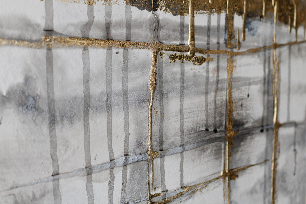 ACRYLBILD HANDGEMALT 60/90 cm - Schwarz/Grau, Holz/Textil (60/90cm) - KUNSTLOFT