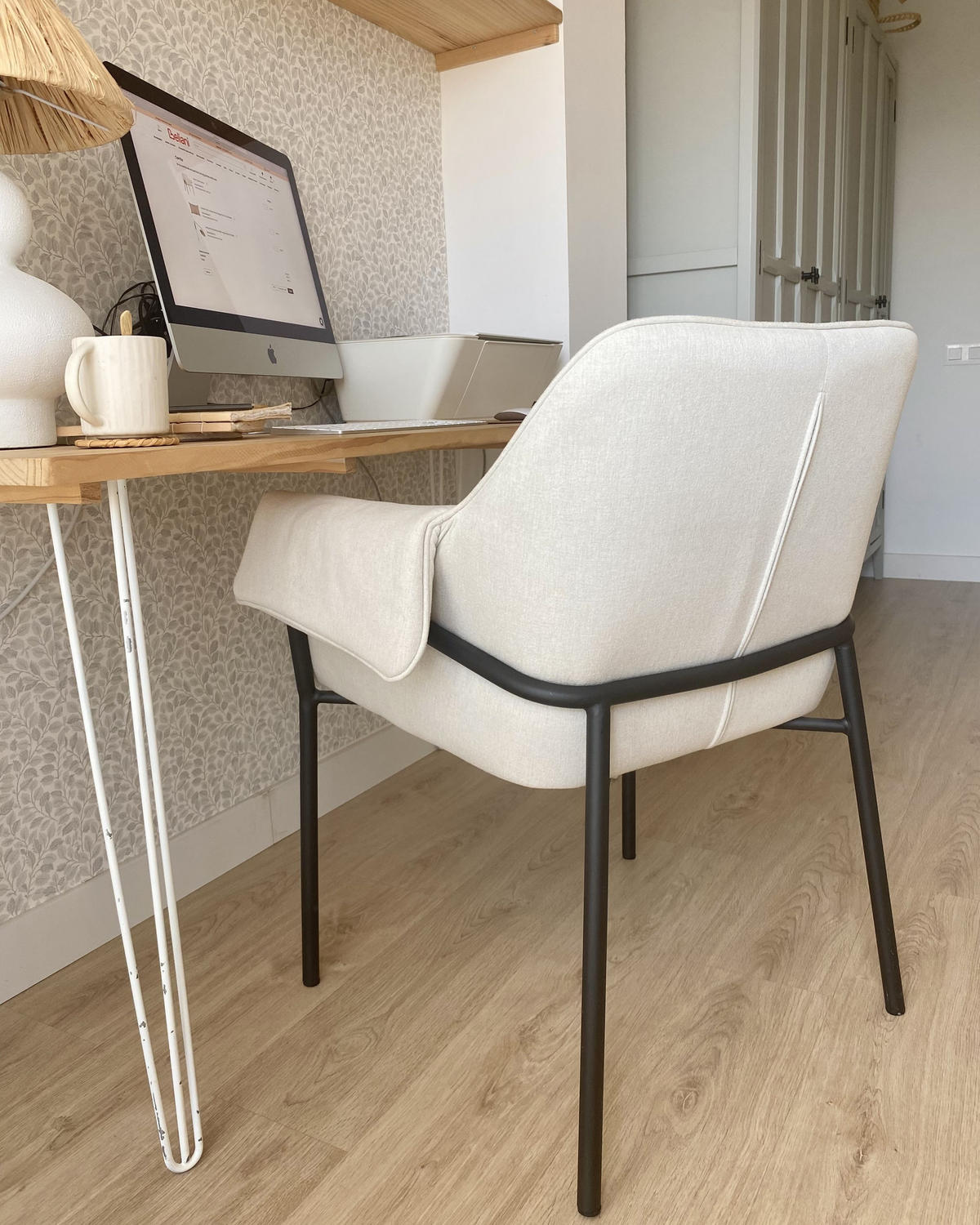 KŘESLO čalounění Bílé Arla - bílá, kov/textil (62/82/63cm) - Beliani