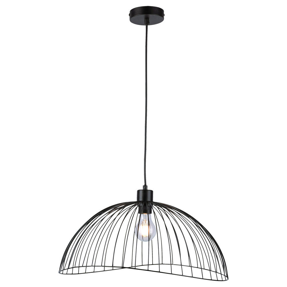 LED HÄNGELEUCHTE Metall Schwarz Gitteroptik - Schwarz, Metall (46/46/120cm)