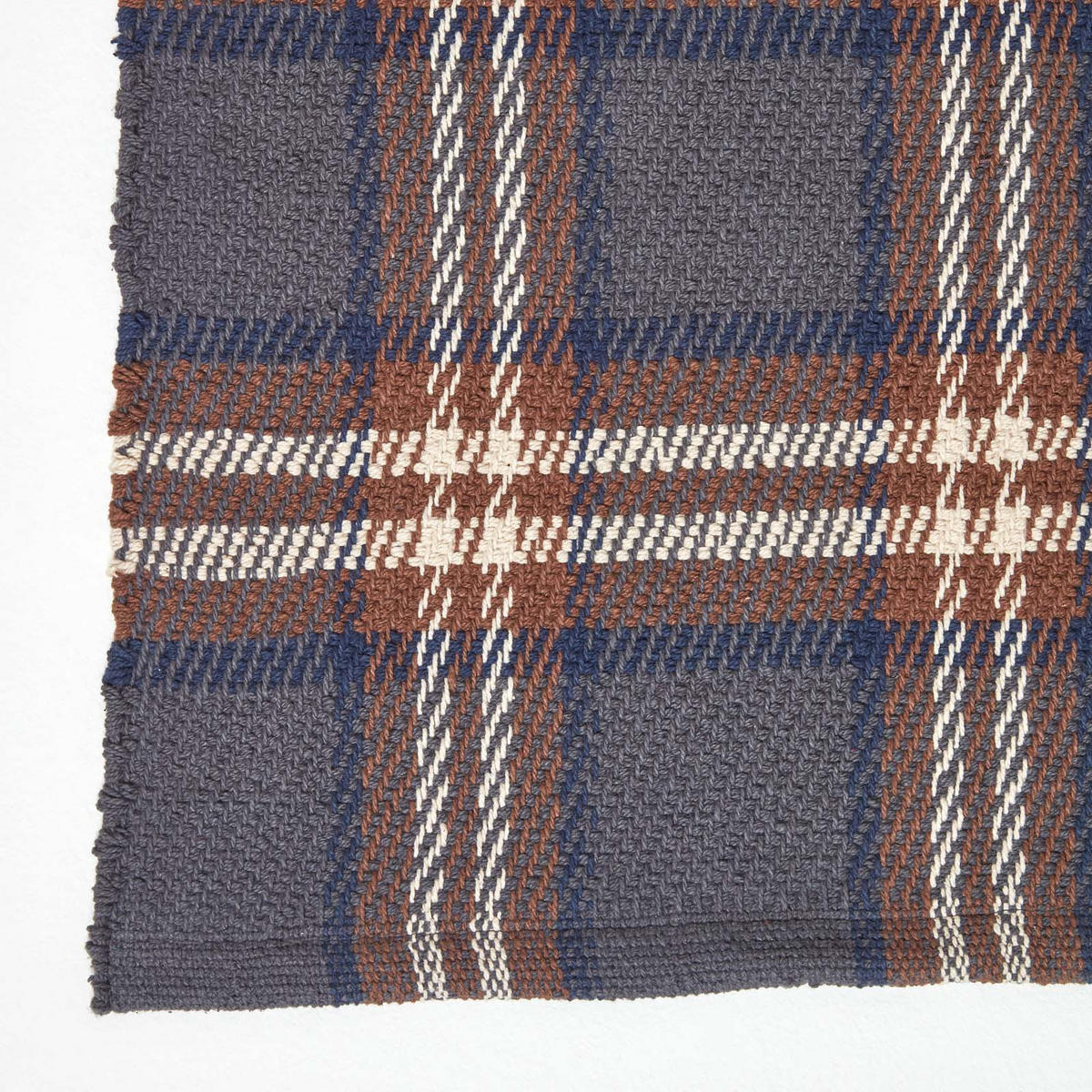 TEPPICHLÄUFER Hamilton, Baumwolle kariert 66/200 cm - Grau, Textil (66/200cm) - Homescapes
