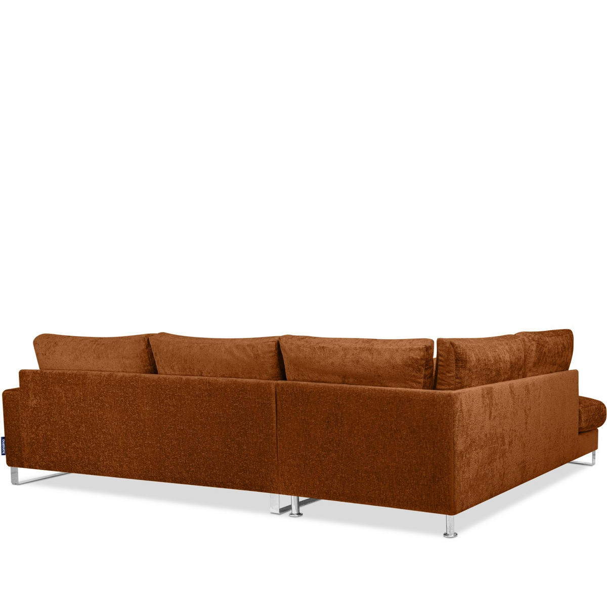 ECKSOFA LINKS BRENTIS Chenille-Stoff, Orangerot - Orange, Textil (314/224cm) - KONSIMO®