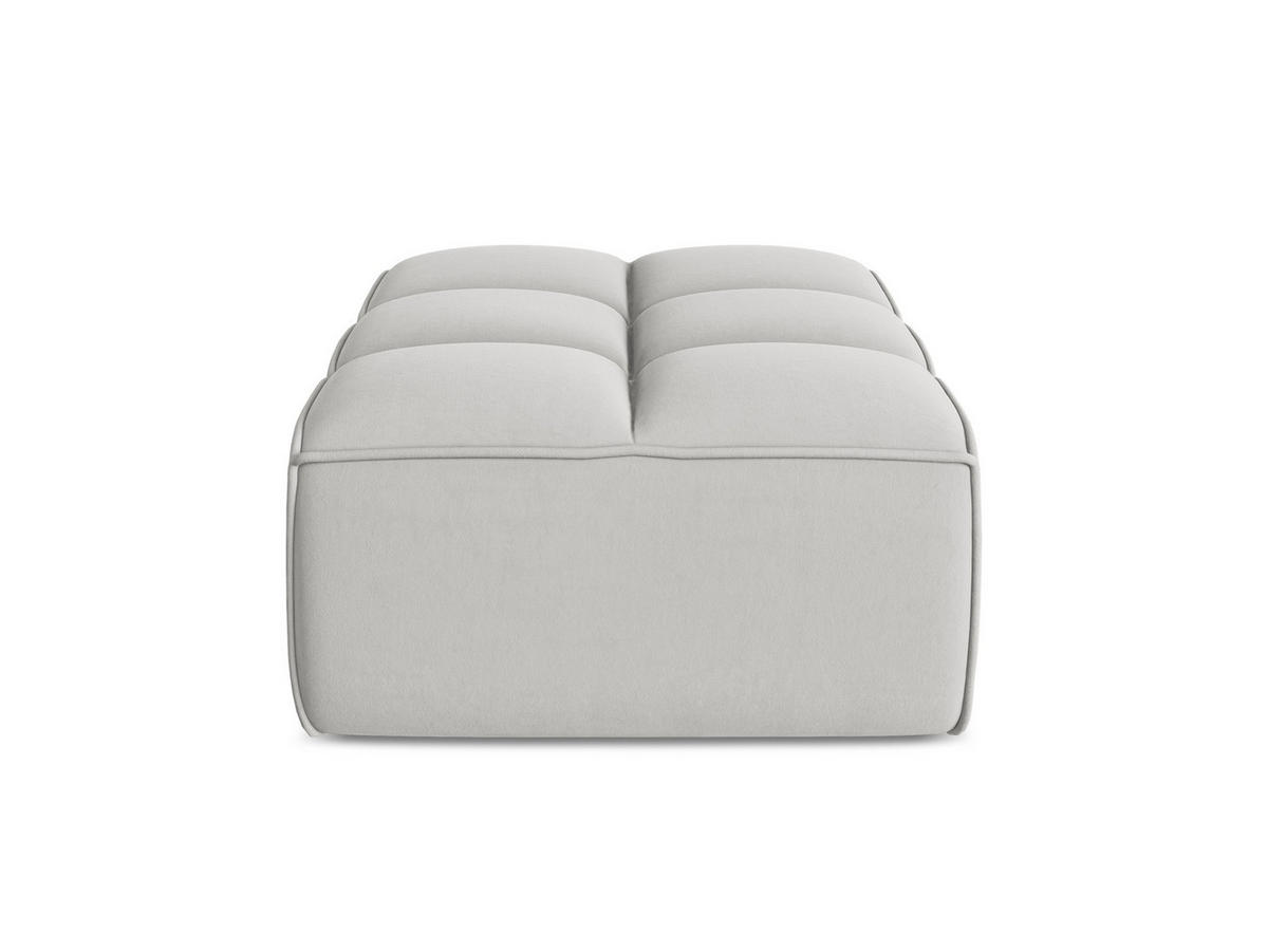 POUF Samt Stoff Grau - Silberfarben/Schwarz, Kunststoff/Textil (80/43/93cm) - Makamii