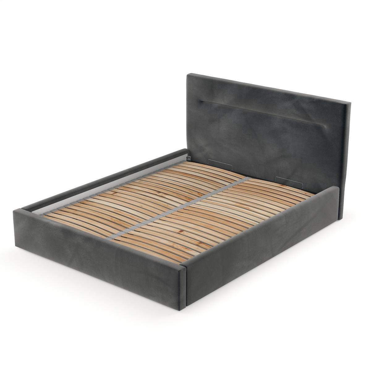 POLSTERBETT Liline 140/200 cm Anthrazit im Paros Stoff - Anthrazit/Schwarz, Holz/Holzwerkstoff (140/200cm) - AltaBeds