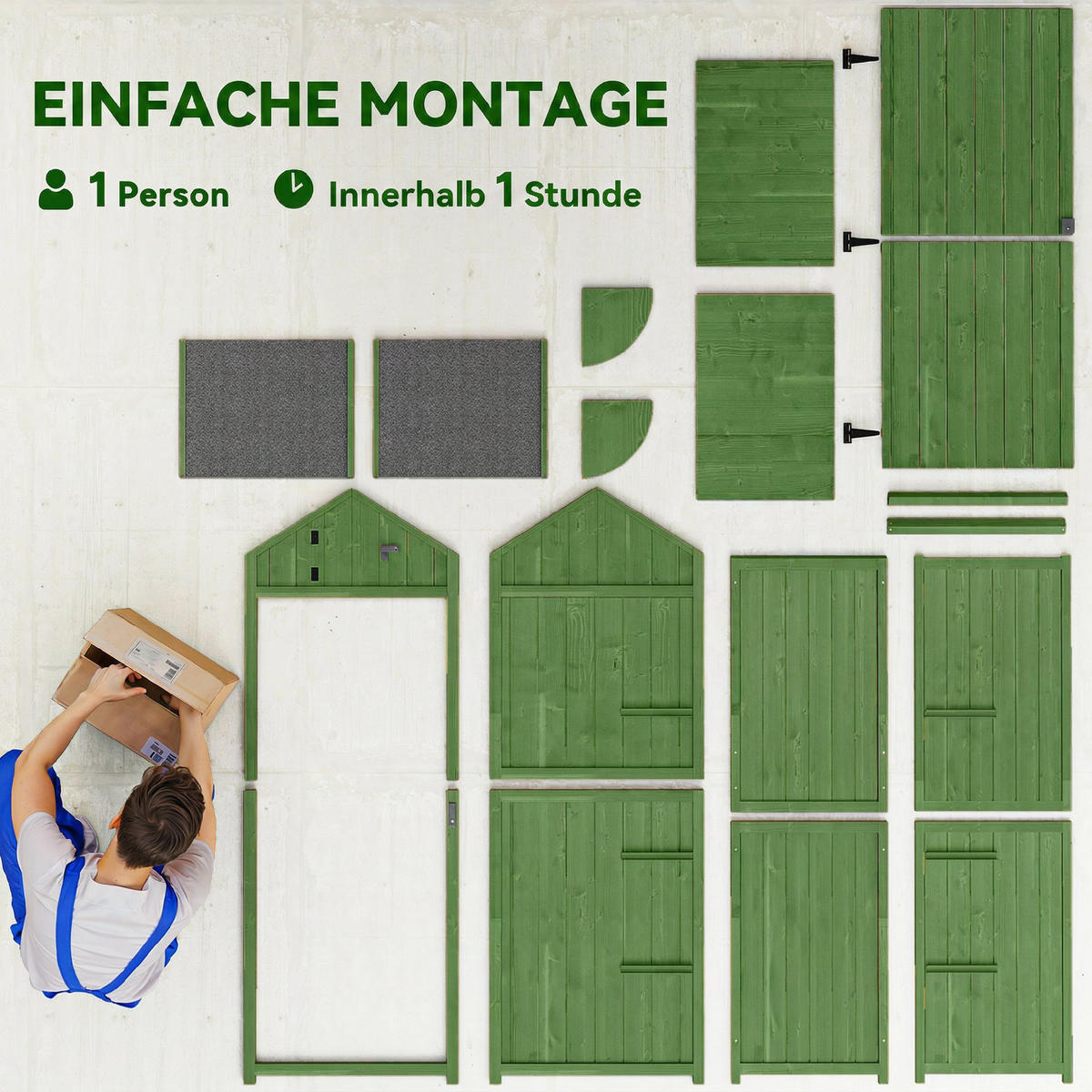 GERÄTESCHUPPEN Tannenholz Grün - Grün, Holz (54.2/179/77cm) - Outsunny