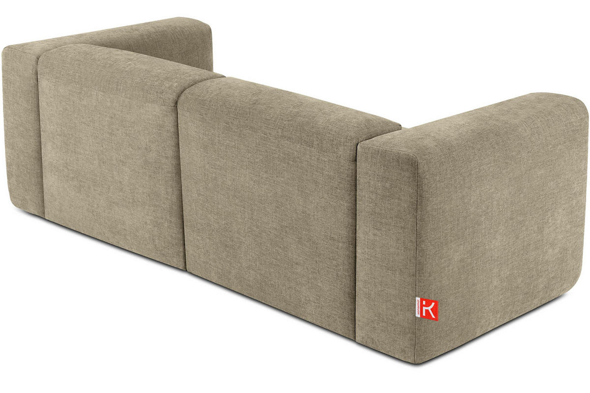 2,5-SITZER-MODULSOFA BUFFO mit extrem weicher und bequemer Sitzfläche, Gewebestoff, sandfarben - Sandfarben, Textil (250/73/96cm) - KONSIMO®