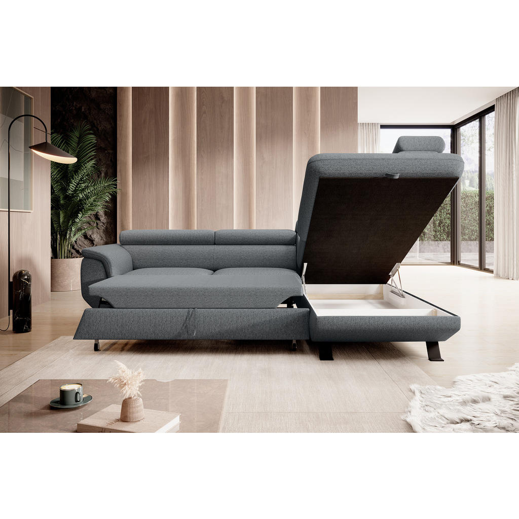 Thumbnail - DomoHome Ecksofa, Grau, Textil, Rechteckig, 256x198 cm, Wohnzimmer, Sofas & Couches, Wohnlandschaften, Ecksofas