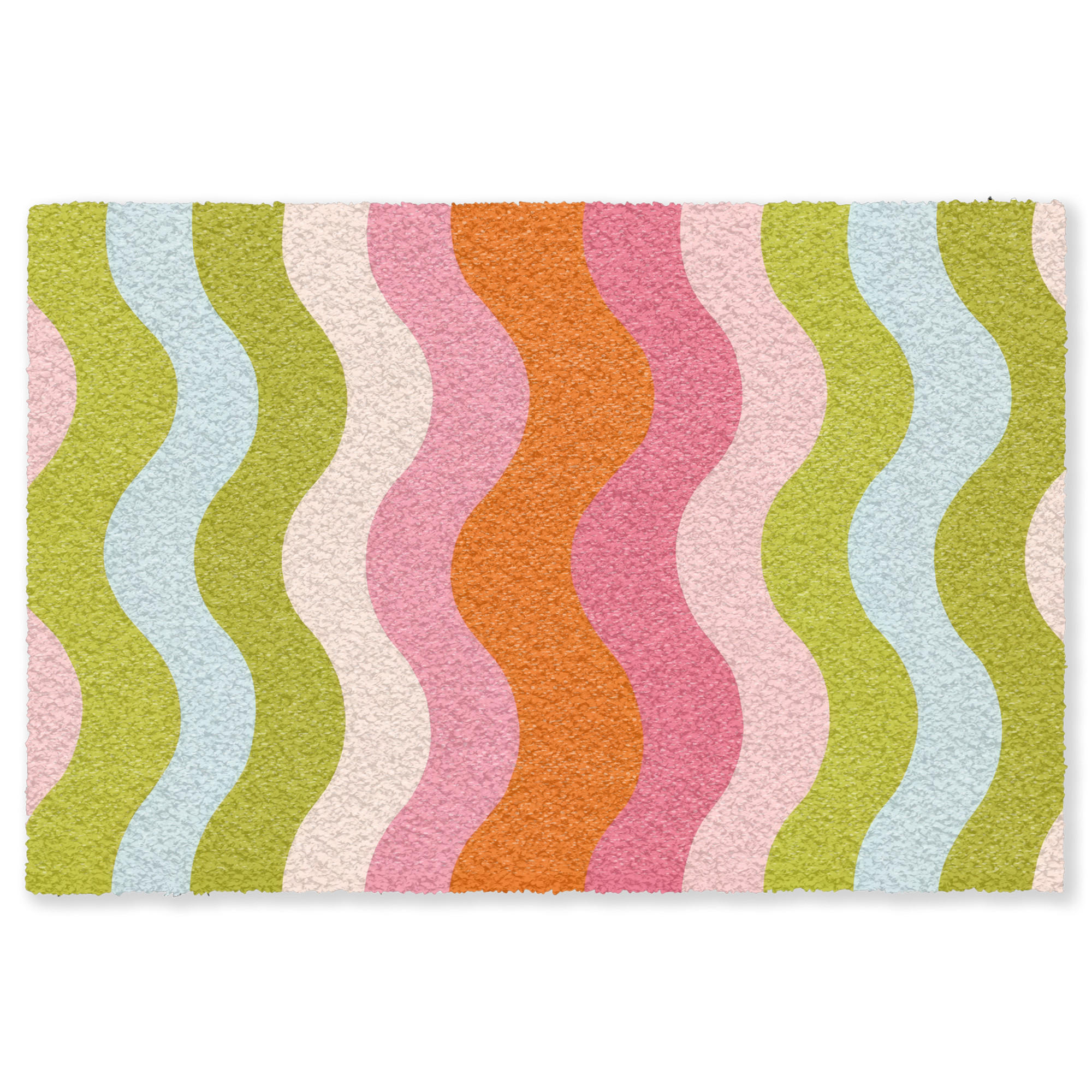 FUSSMATTE Bahnen - Wellen - Bunt - Vertikal Fußabtreter 180x120 cm - Multicolor, Kunststoff (180/120cm) - MuchoWow