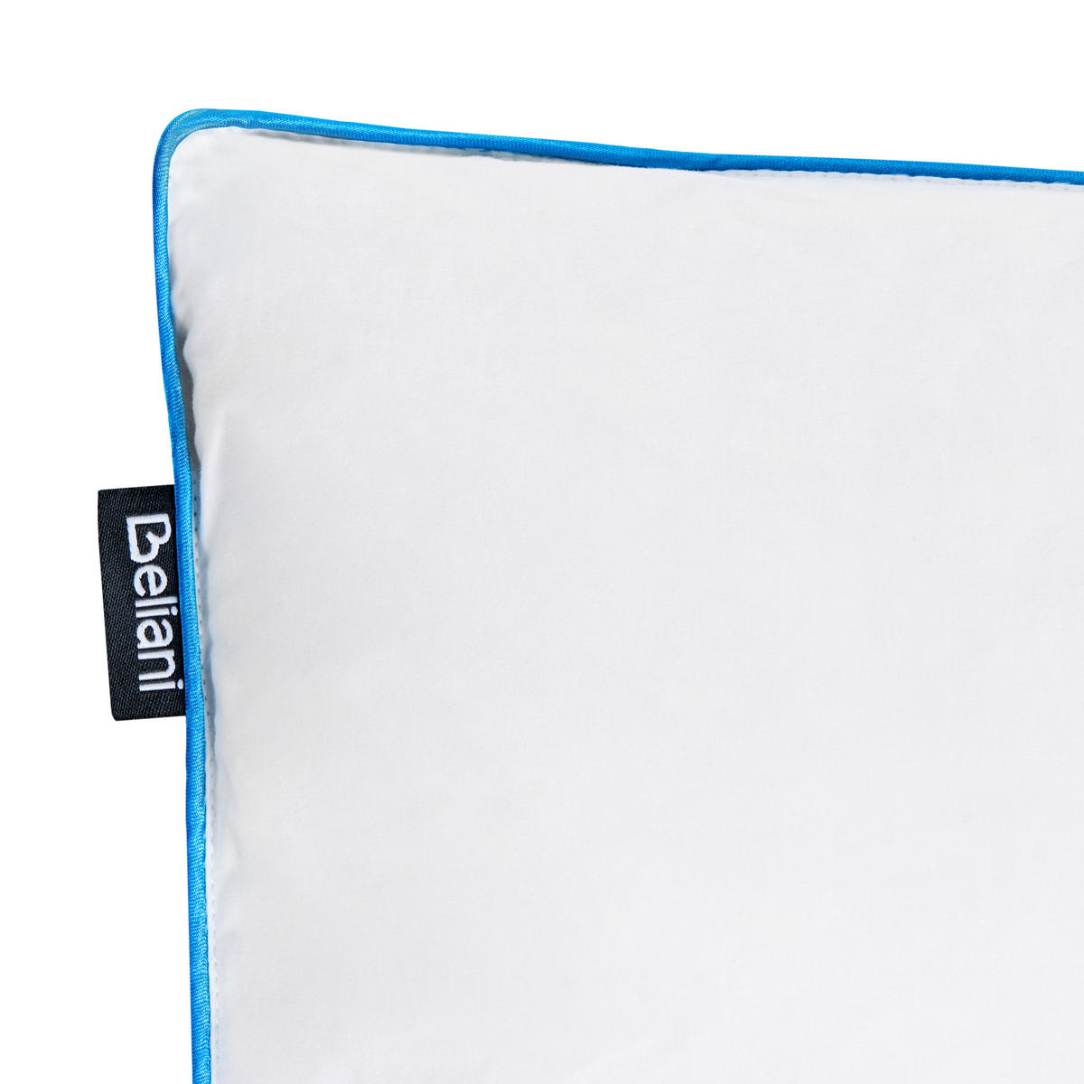 KOPFKISSEN Weiß Hoch 50/60 cm Aneto - Blau/Weiß, Naturmaterialien (60/50cm) - Beliani