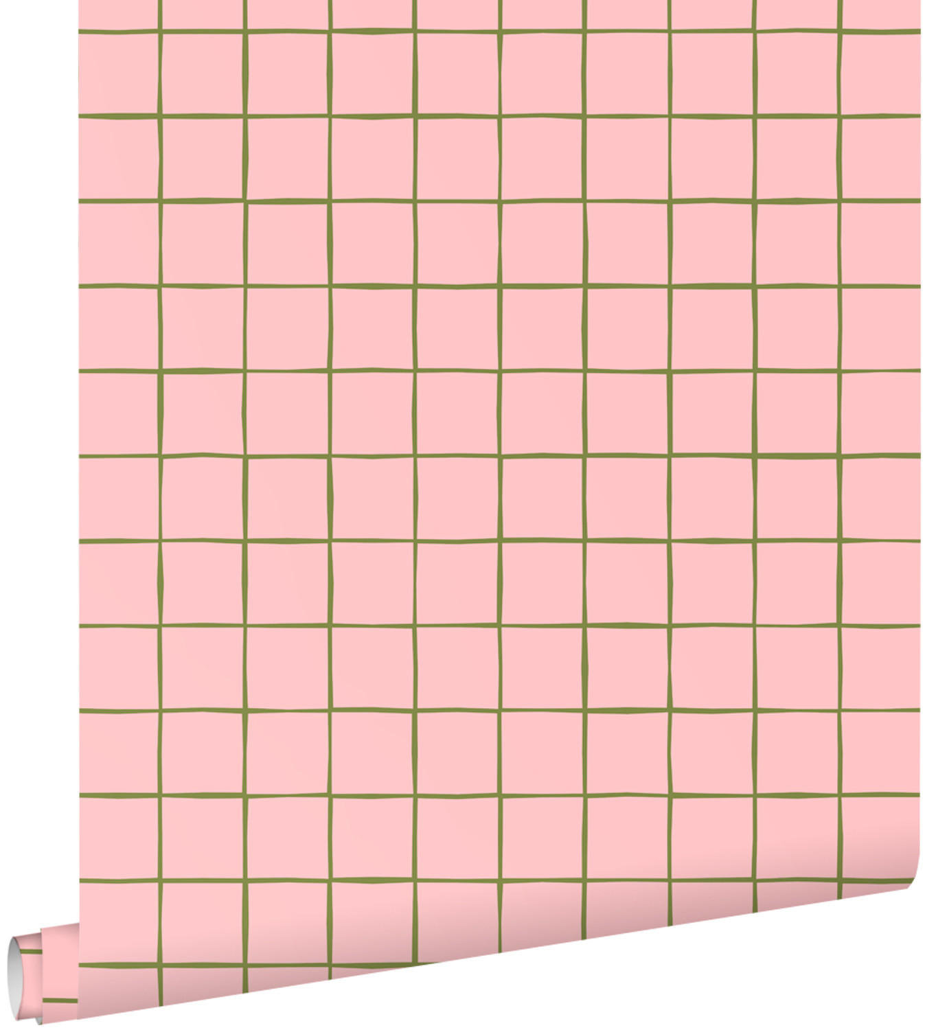 TAPETE Karomuster 0.53 x 10.05 m - Pink, Papier (53/1000cm) - ESTAhome