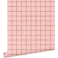 TAPETE Karomuster 0.53 x 10.05 m - Pink, Papier (53/1000cm) - ESTAhome