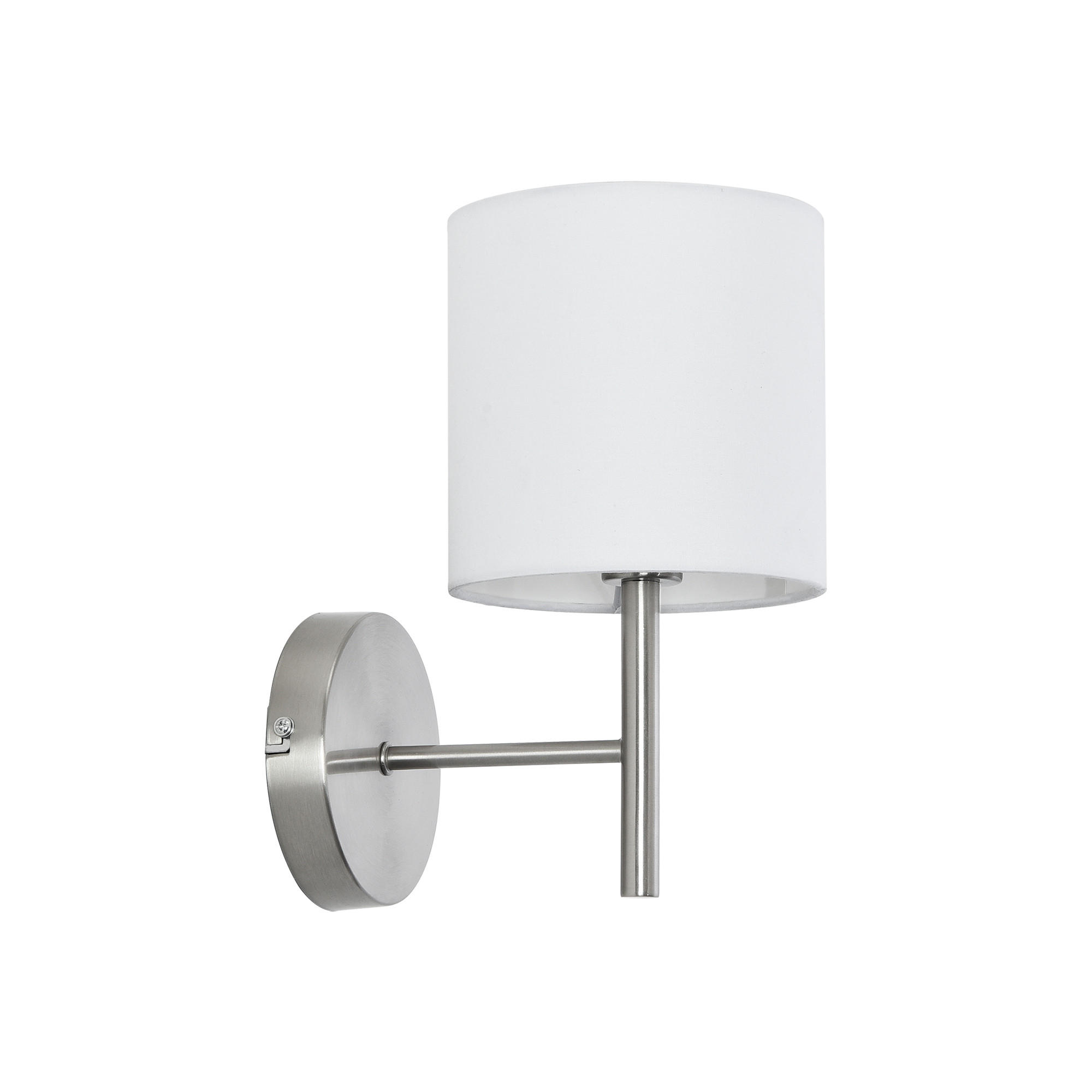 WANDLEUCHTE Winsford - Silberfarben/Weiß, Textil/Metall (21/27/15cm) - lux.pro