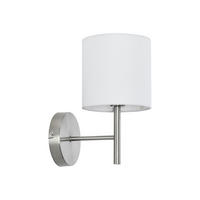 WANDLEUCHTE Winsford - Silberfarben/Weiß, Textil/Metall (21/27/15cm) - lux.pro