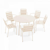 GARTENSET 7-tlg., Elfenbeinfarbe - Creme, Metall - Oviala