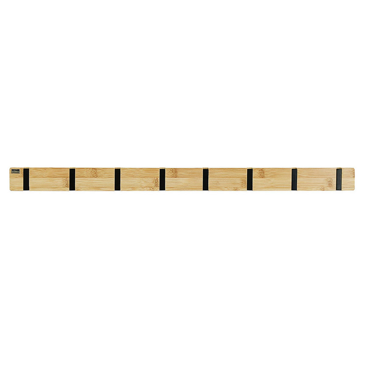 GARDEROBENLEISTE HOOK inkl. Haken und Magnete - Bambus - 8 x Haken - Naturfarben, Holz (82/5.5/2cm) - Home Deluxe