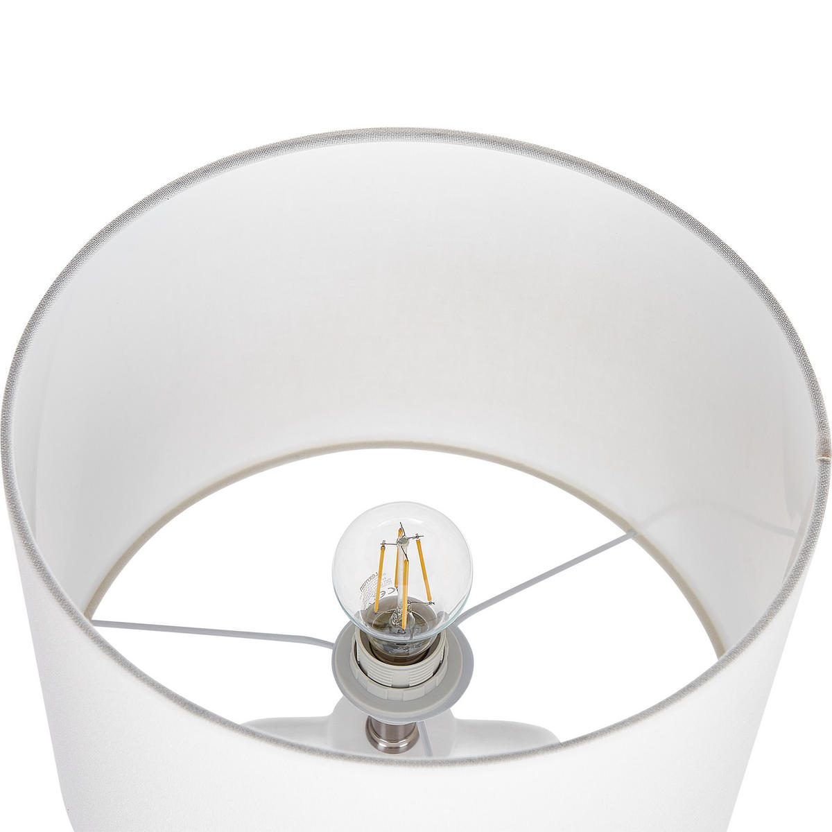 TISCHLAMPE Labrada 32/32/46 cm - Weiß, Keramik (32/32/46cm) - Beliani