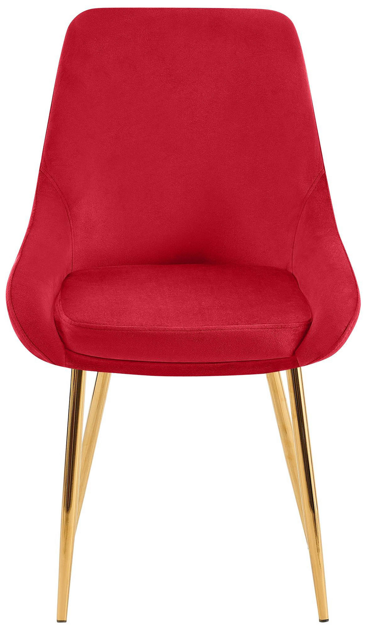 ESSZIMMERSTUHL 2er Set Samt Rot - Rot/Schwarz, Textil (50/86/53cm) - CLP