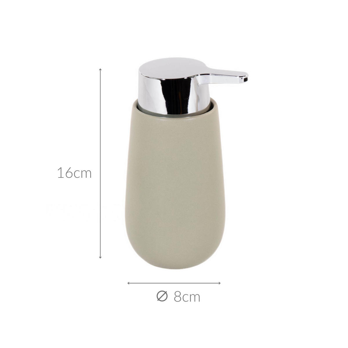 SEIFENSPENDER Badi 8/9,5/16 cm - Grün, Keramik (9.5/16/8cm) - Wenko
