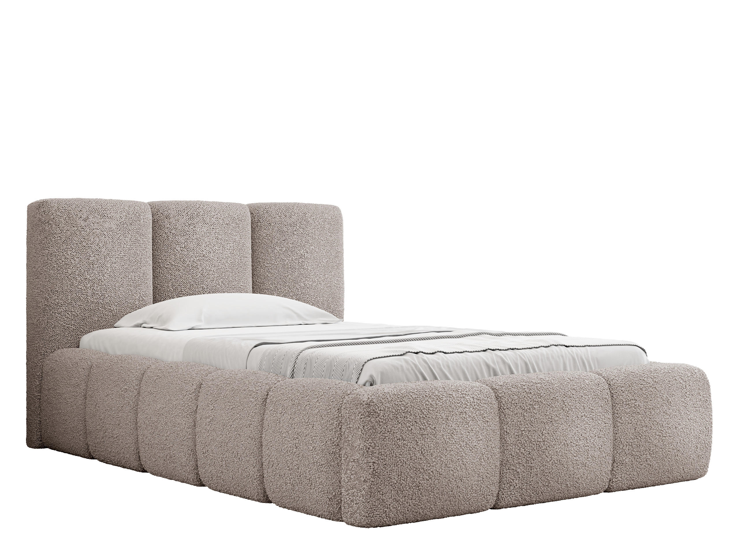 POLSTERBETT Kevson Boucle 90 - Hellrosa, Holz (90/200cm) - MIRJAN24