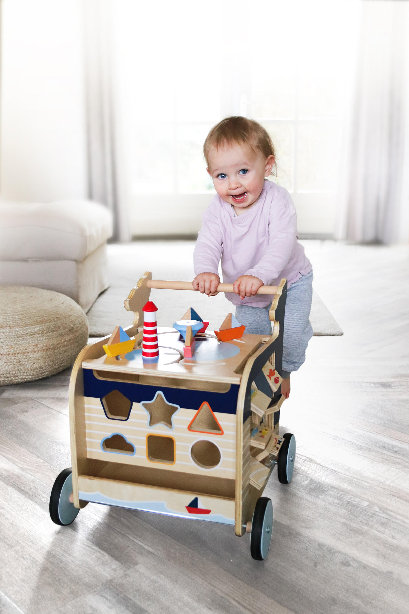 LAUFLERNWAGEN WAL - Naturfarben, Holz (39/42/42cm) - small foot