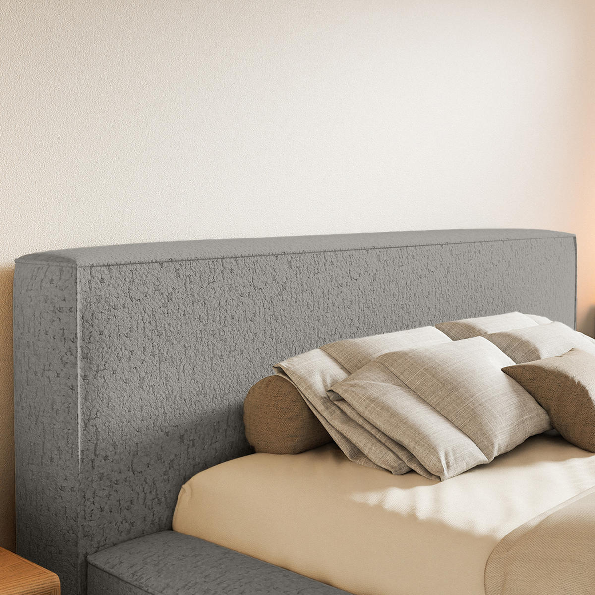 POLSTERBETT Mummo Premium 160x200 cm, Grau - Grau, Textil (200/160cm) - Fedve