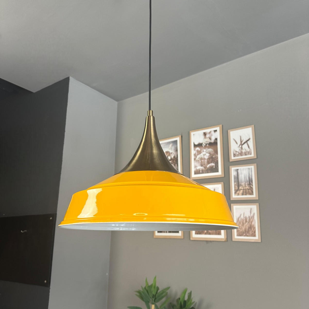 PENDELLEUCHTE BrassVion - Gelb, Metall (15/40/27cm) - Bamyum