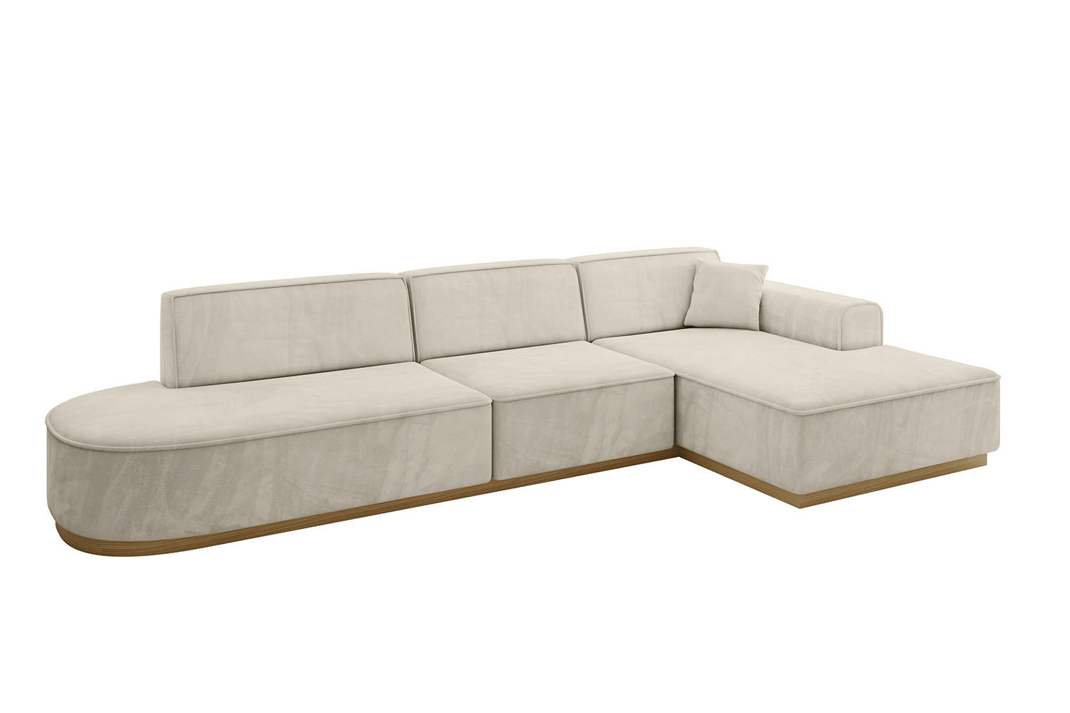 ECKSOFA Ottomane Rechts IREA-L2-v2 - 328x171x83 cm Dunkelgrau - Ecru, Holzwerkstoff/Textil (171/328cm) - ALTDECOR
