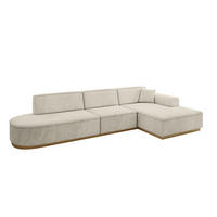 ECKSOFA Ottomane Rechts IREA-L2-v2 - 328x171x83 cm Dunkelgrau - Ecru, Holzwerkstoff/Textil (171/328cm) - ALTDECOR
