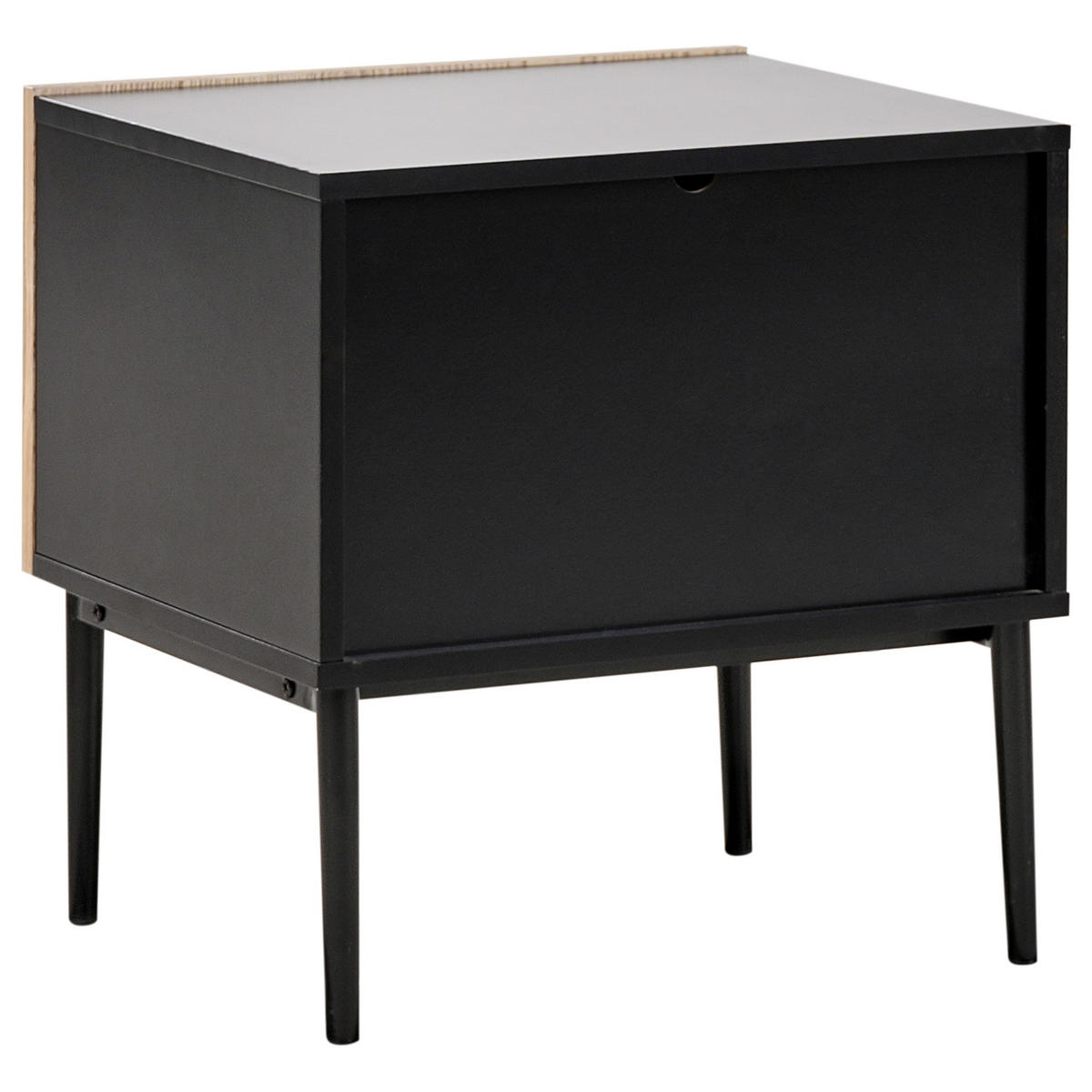 NACHTTISCH Schwarz/Braun Blythe - Schwarz/Braun, Holzwerkstoff (48/50/40cm) - Beliani