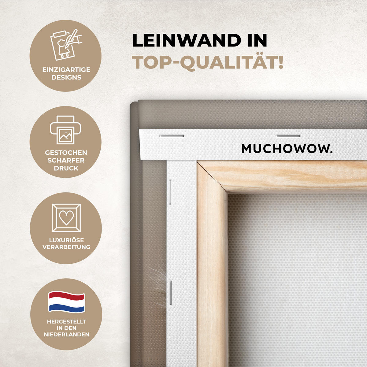 OBRAZ NA PLÁTNĚ Pampová tráva - Plumes - Pastelová - Bílá 20x30 cm - přírodní, textil (20/30cm) - MuchoWow