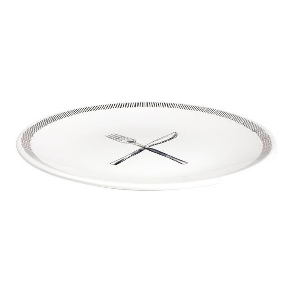 FRÜHSTÜCKSTELLER Gabel & Messer in Schwarz - 22cm - Schwarz, Keramik (21.8/21.8/2.5cm) - Blond Amsterdam