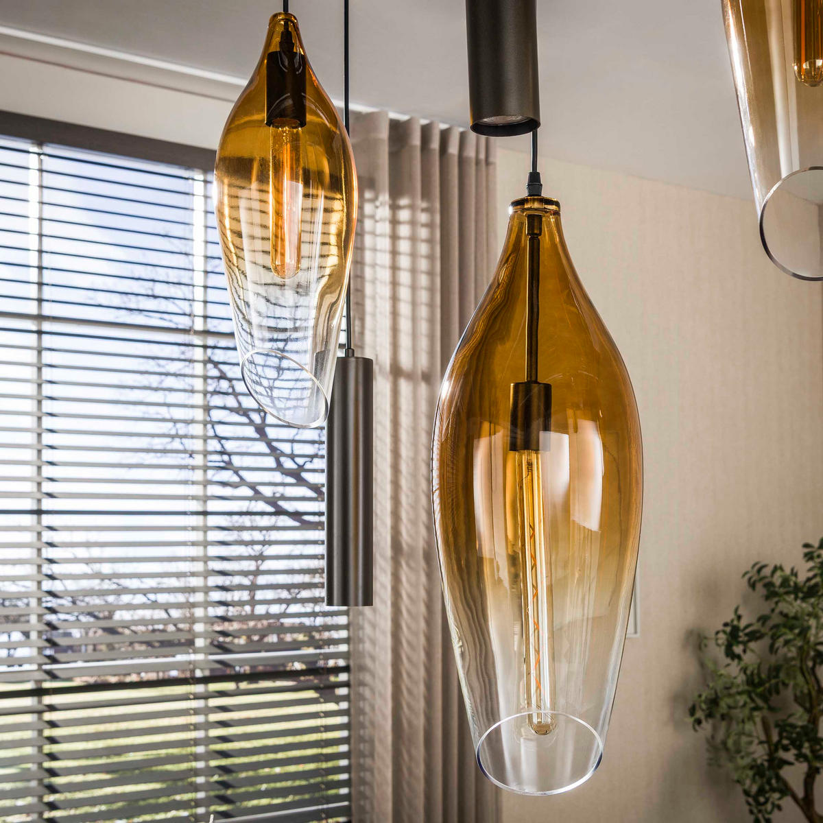 HÄNGELEUCHTE Cocoon Braun 40/105/150 cm - Braun, Glas (40/105/150cm) - Hoyz Collection