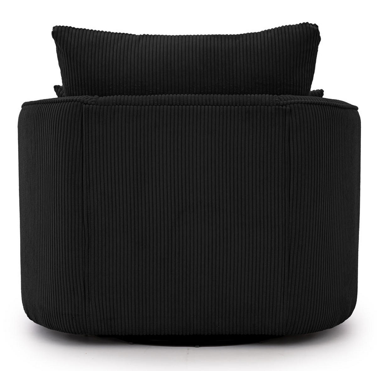 DREHSESSEL Ted aus Schwarz Cord-Stoff - Schwarz, Holz/Textil (107/94/100cm) - S-Style Möbel