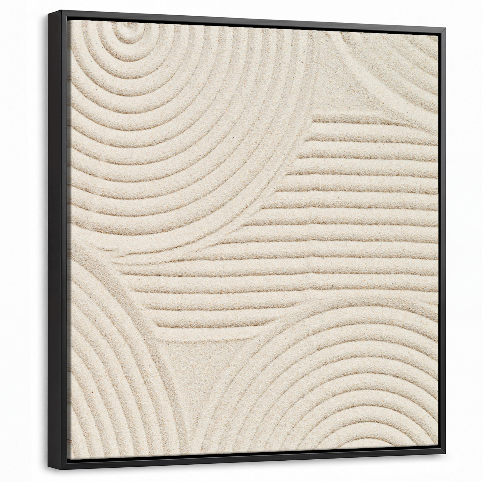 LEINWAND Bilder mit Rahmen - Muster - Abstrakt - Weiß - 50x50 - Beige, Textil (50/50cm) - MuchoWow