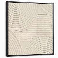 LEINWAND Bilder mit Rahmen - Muster - Abstrakt - Weiß - 50x50 - Beige, Textil (50/50cm) - MuchoWow