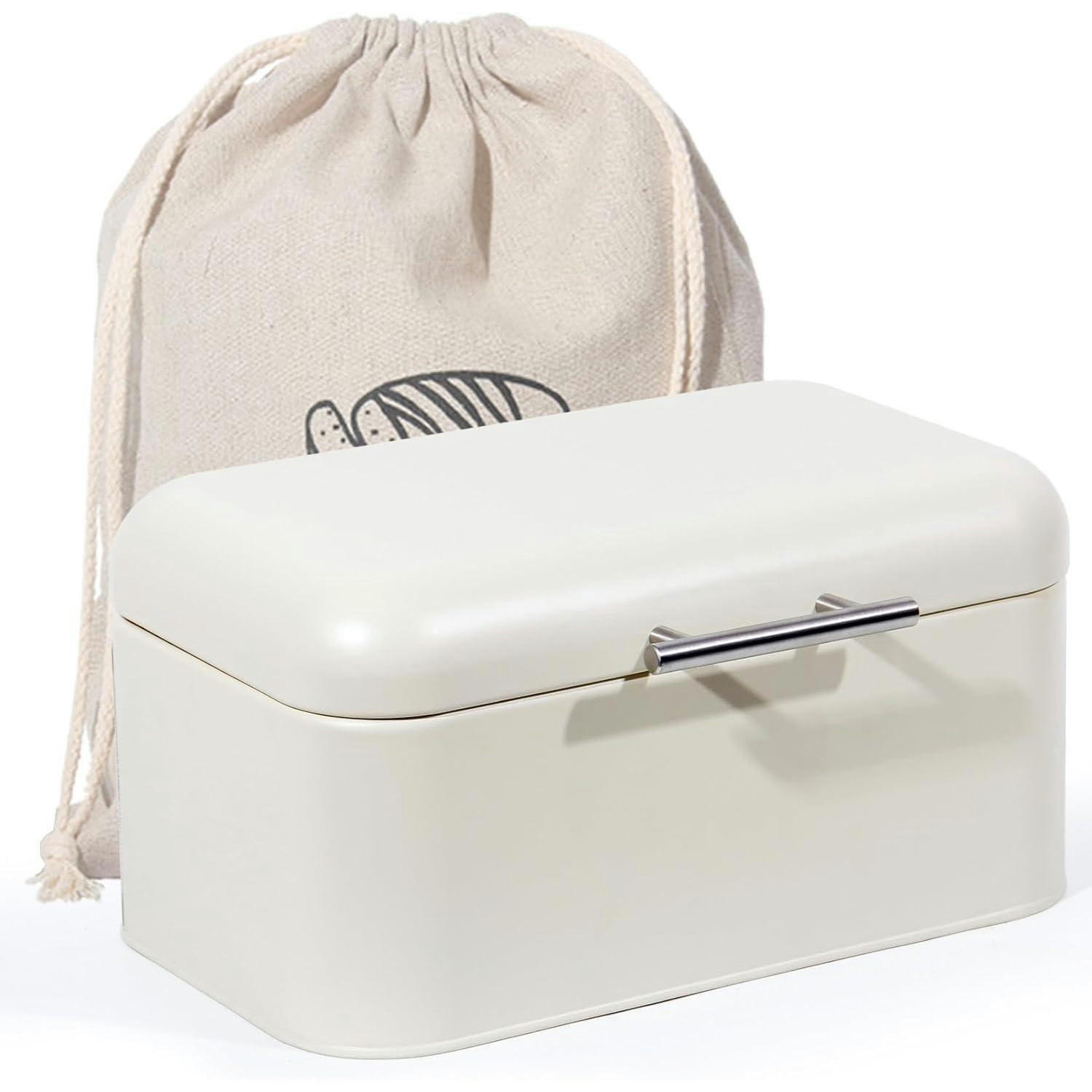 BROTKASTEN Metall Beige 30 cm - Weiß, Metall (18/15.5/30cm)