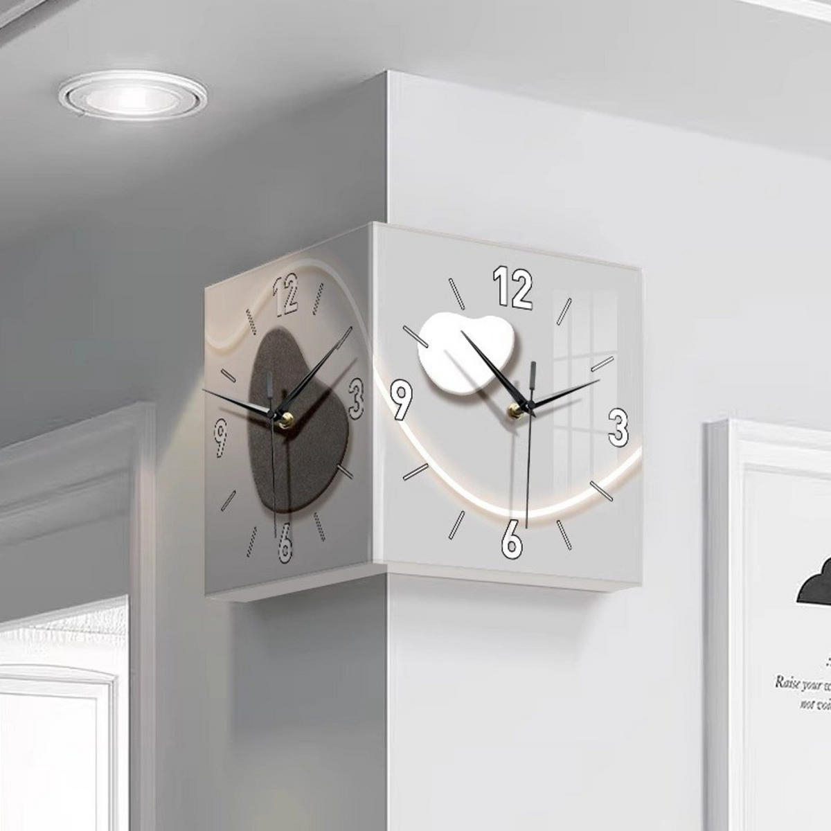 WANDUHR, Acrylmaterial, 30 x 30 x 30 cm, EU-Stecker - Weiß, Kunststoff (30/30/30cm) - Authentics