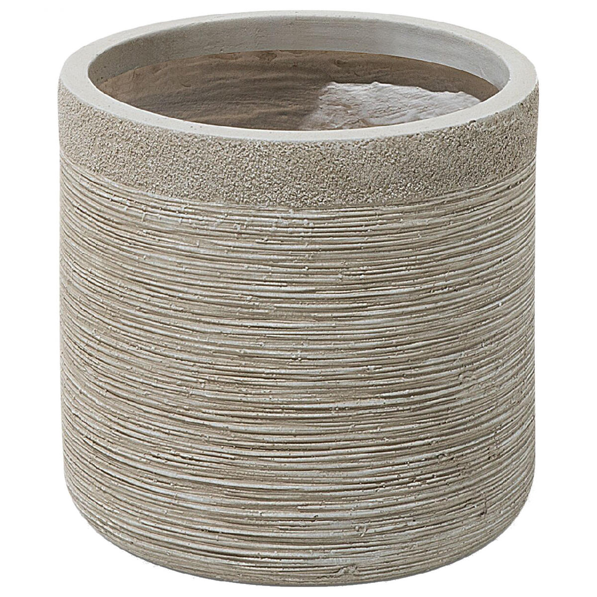 BLUMENTOPF hellbeige rund 26/26/25 cm Samos - Beige, Naturmaterialien (25cm) - Beliani