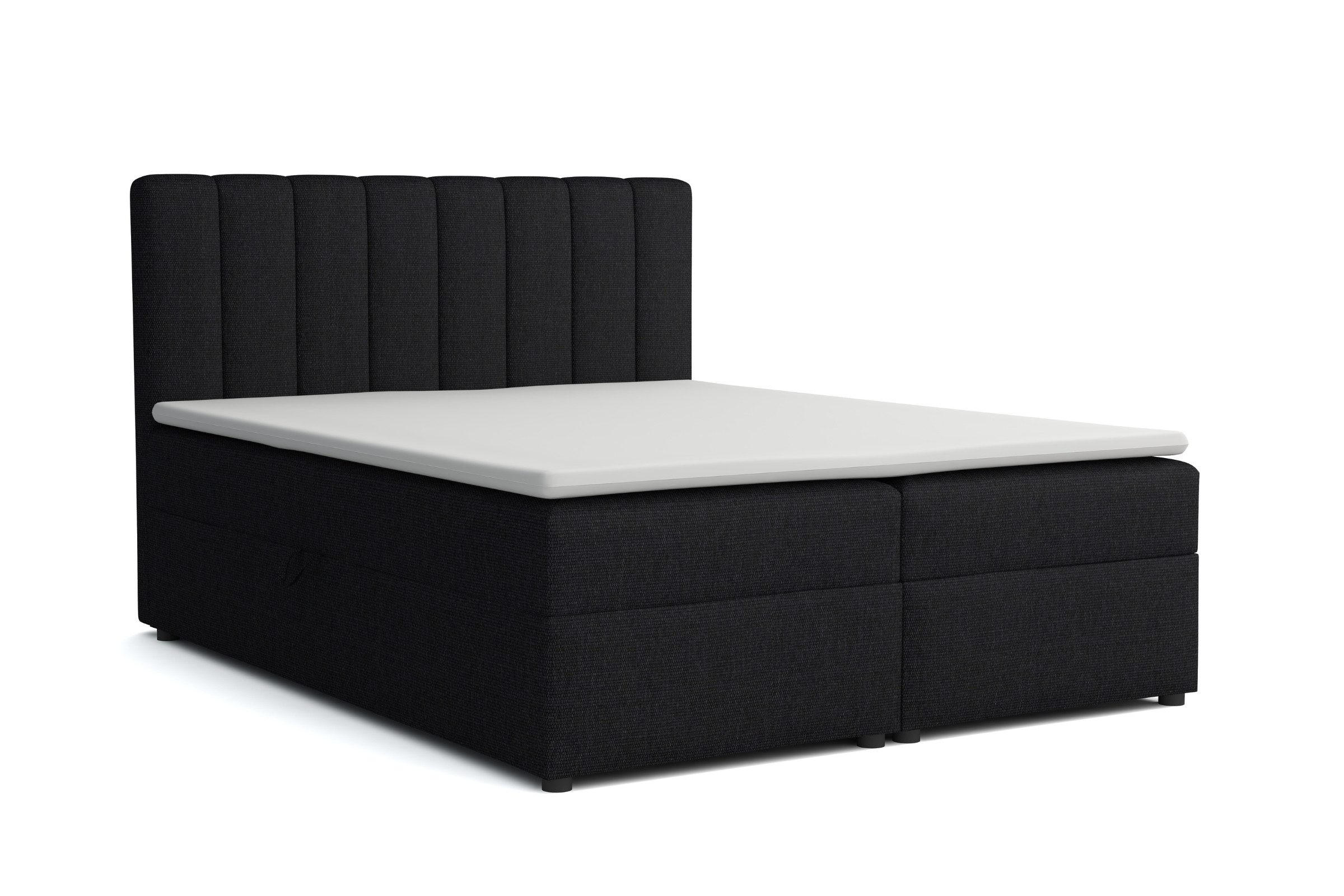 Deine Möbel 24 Boxbett Schwarz 140x200 cm