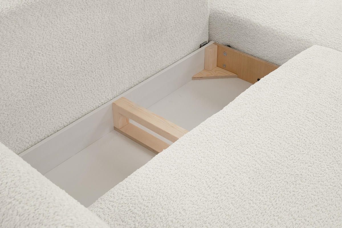 ECKSOFA Creme DELI Mit Schlaffunktion Rechts - Beige, Textil (257/171cm) - Sepro Meble