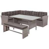 LOUNGE-SET 8-Sitzer grau Viterbo - Hellgrau, Kunststoff - Beliani