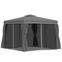 PAVILLON 2,96x2,96 m Moskitonetz - Dunkelgrau, Metall (296/265/296cm) - Fortuna Lai