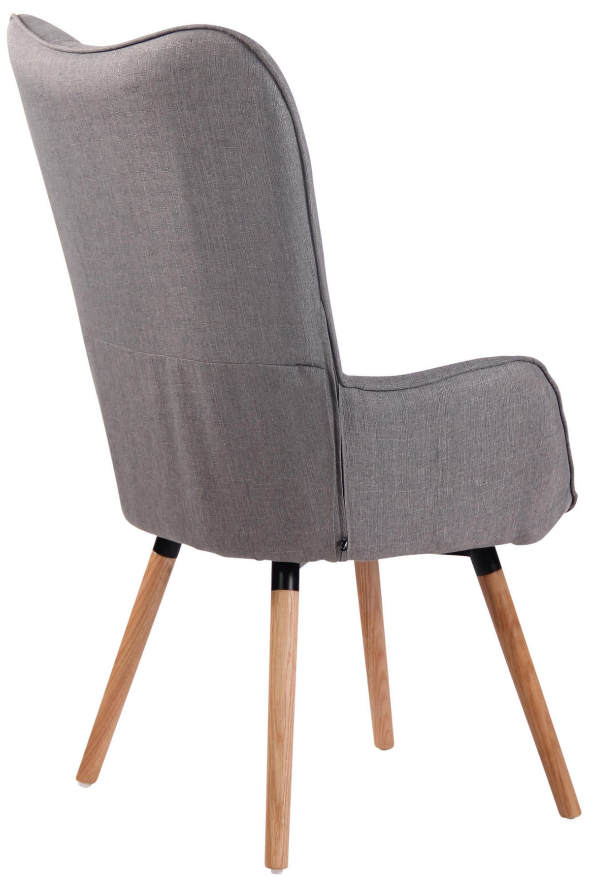 SESSEL Stoff grau - Eukalyptusholzfarben/Grau, Holz/Textil (69/108/73cm) - CLP