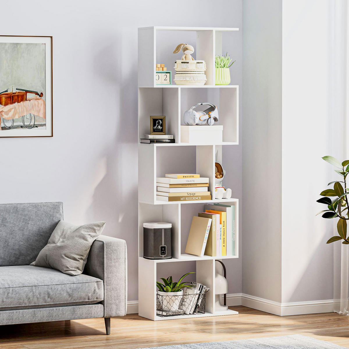 BÜCHERREGAL 60/24/184,5 cm weiß - Weiß, Karton (60/184.5/24cm)