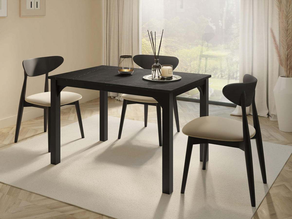 ESSTISCH Focus 120 - Schwarz, Holzwerkstoff/Metall (80/120/76cm) - MIRJAN24