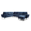 ECKSOFA BOSCO U-Form, Monolith-Stoff, freistehend, mit verstellbaren Kopfstützen, Sofa für Familien, Größe: 340x270x98cm, Farbe: Blau - Blau, Holz/Textil (340/270cm) - DomoHome