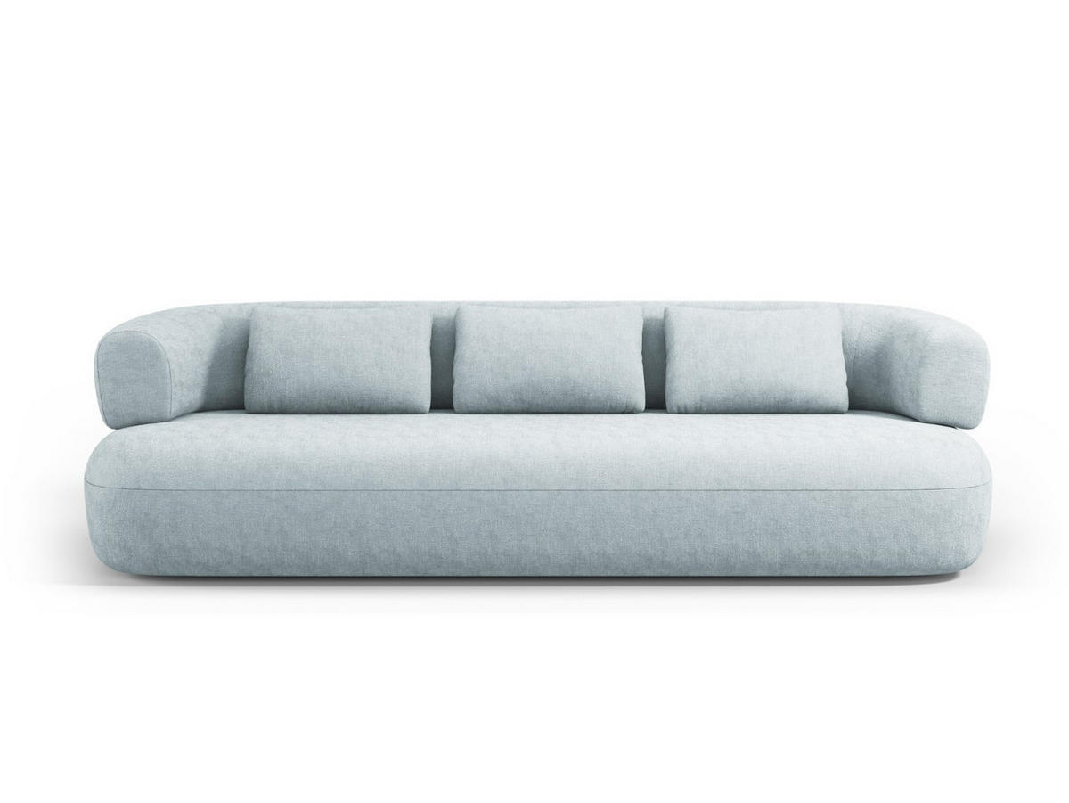 SOFA Jenny aus Chenille-Stoff hellblau 4 Sitzplätze - Hellblau, Textil (226/73/90cm) - Micadoni